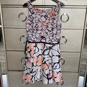 Taylor Floral Sleeveless Dress - Pink, Black, White